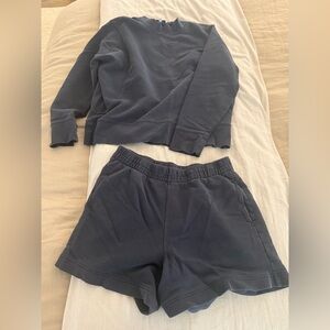 Women's Vince Navy Sweater and Shorts Set